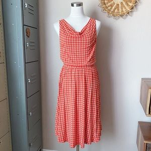 Maeve Anthropologie Cowl Neck Floral Print Jersey Dress